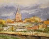 Binnenland - Dorf Blick auf Altenkrempe Hans Möller Aquarell  Motiv: Neustadt/Holstein - Altenkrempe.  Technik: Aquarell.  Urheberrecht: Kay Möller / Annelies Möller.  Kategorie: Binnenland - Dorf.  Thema: Wolken - Weitblick. : Hans Möller, Aquarell, Schleswig-Holstein Binnenland, Binnenland - Dorf, Blick auf Altenkrempe, Neustadt/Holstein, Altenkrempe, Wolken, Weitblick, Kay Möller / Annelies Möller, Weitere Infos unter : http://www.maler-hans-moeller.de, mailto:info@maler-hans-moeller.de